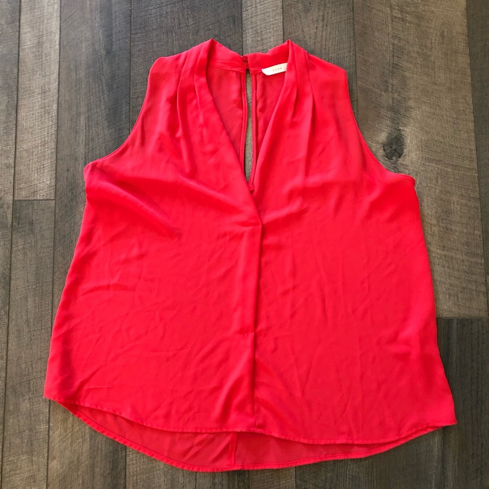 Everlane bright coral lush blouse